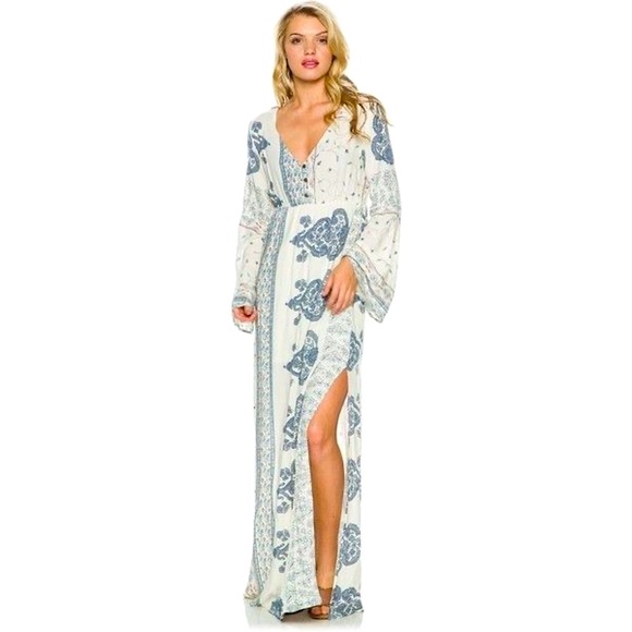 O’NEILL Kansas Summer Maxi Sun Dress Side Leg Slit - Picture 1 of 16